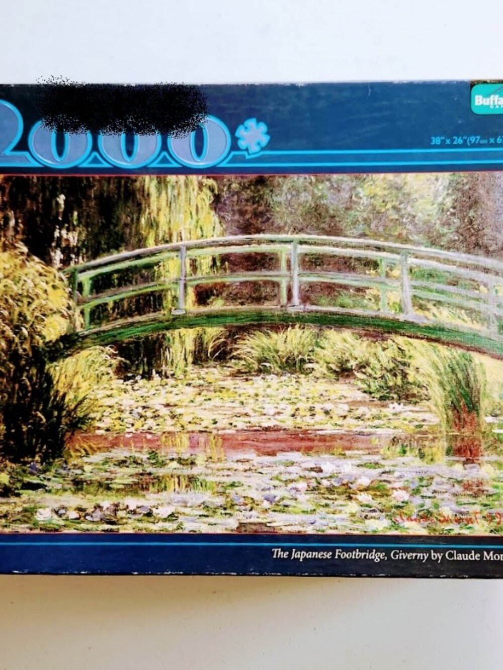 2000 Piece Japanese Footbridge Jigsaw Puzzle Claude Monet Buffalo Games 38" x 26